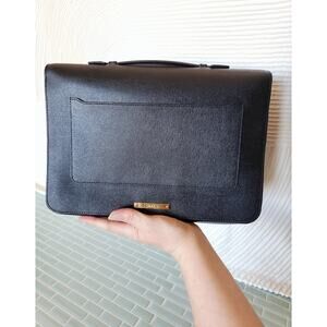 SKITS Saffiano Leather Tech Tablet Carry Bag in Black